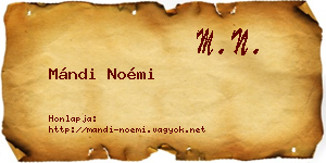 Mándi Noémi névjegykártya